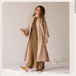 Ozma of California Linen Robe Jacket in Dusk. XS/S. BNWT